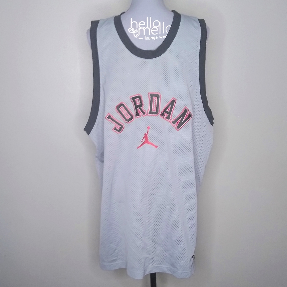 Air Jordan Basketball Jersey Vintage 2005 20th Anniversary Gray Black Red XL